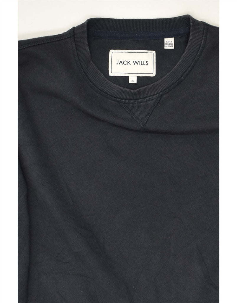 JACK WILLS Mens Sweatshirt Jumper XL Black Cotton | Vintage Jack Wills | Thrift | Second-Hand Jack Wills | Used Clothing | Messina Hembry 