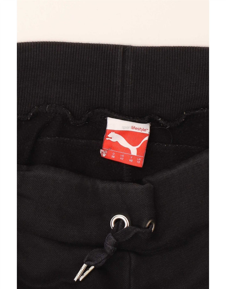 Puma Womens Tracksuit Trousers UK 12 Medium Black Cotton