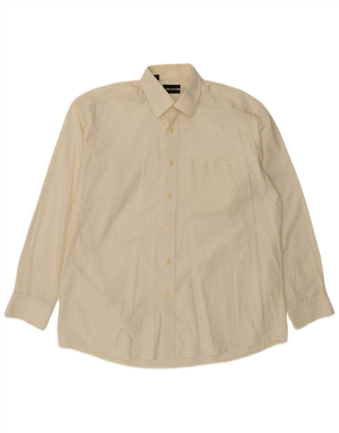 PIERRE CARDIN Mens Shirt Size 42 16 1/2 Large Off White Cotton