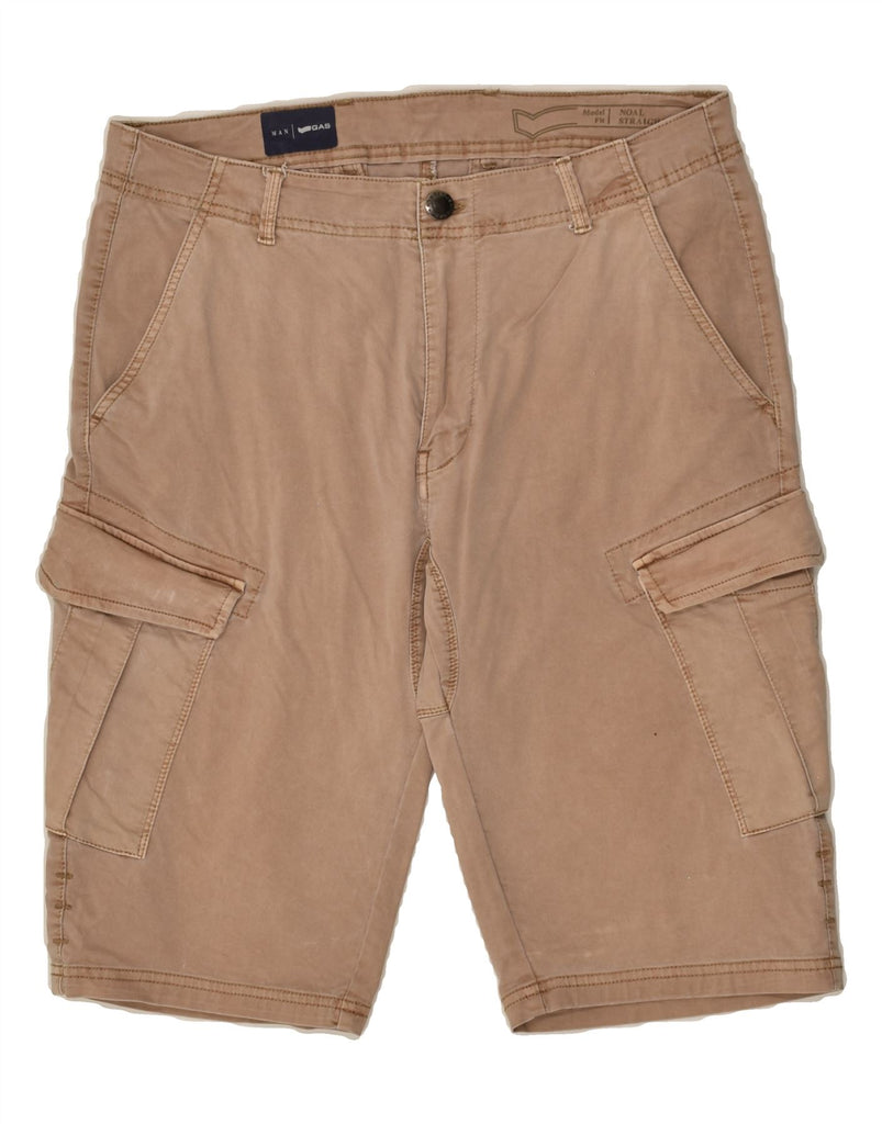 GAS Mens Cargo Shorts W32 Medium  Brown Cotton | Vintage Gas | Thrift | Second-Hand Gas | Used Clothing | Messina Hembry 