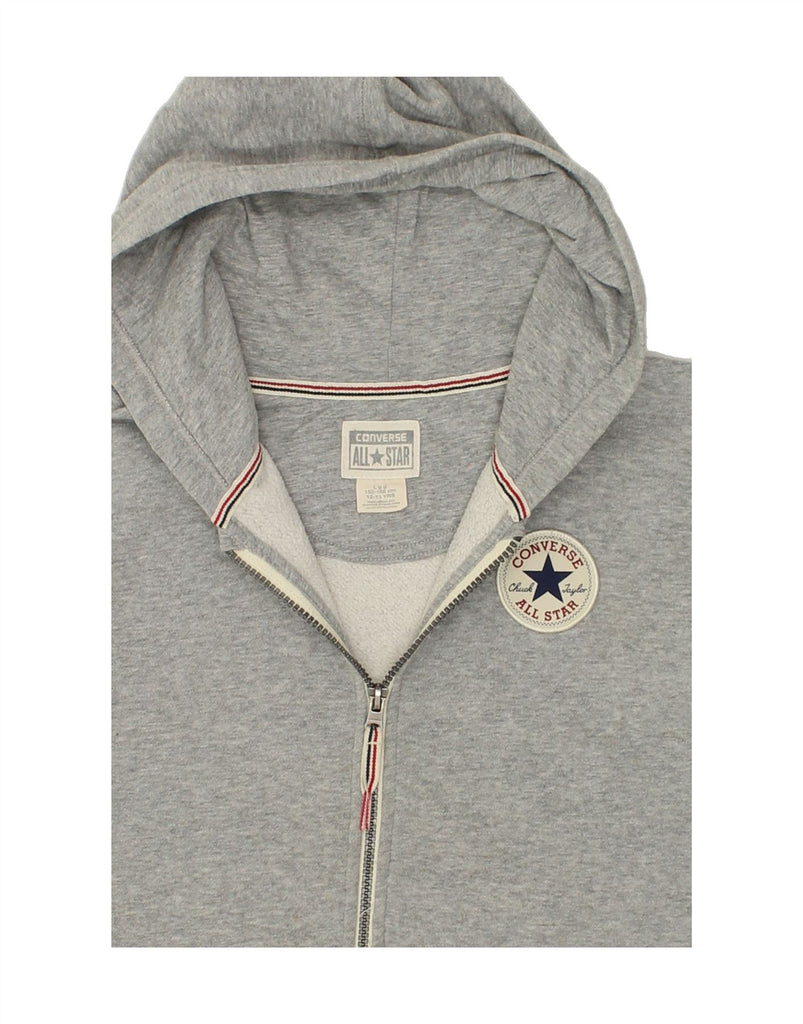 CONVERSE Boys Zip Hoodie Sweater 12-13 Years Large  Grey Cotton | Vintage Converse | Thrift | Second-Hand Converse | Used Clothing | Messina Hembry 