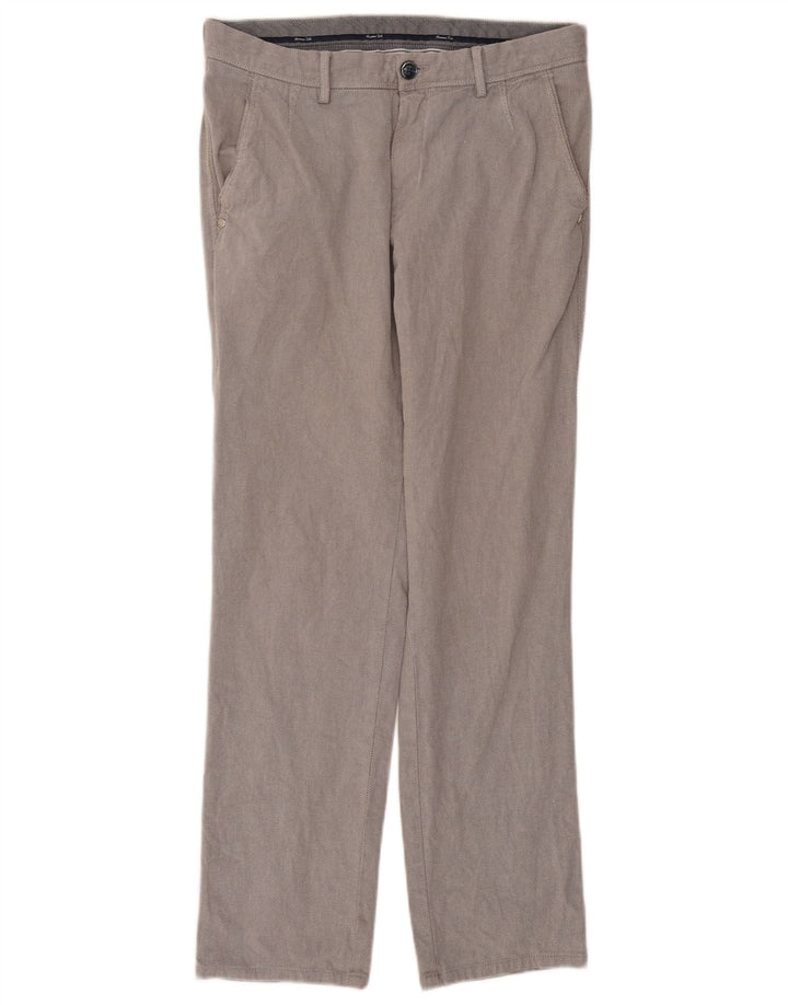 Massimo Dutti Mens Chino Trousers EU 38 Small W30 L29 Grey Argyle/Diamond