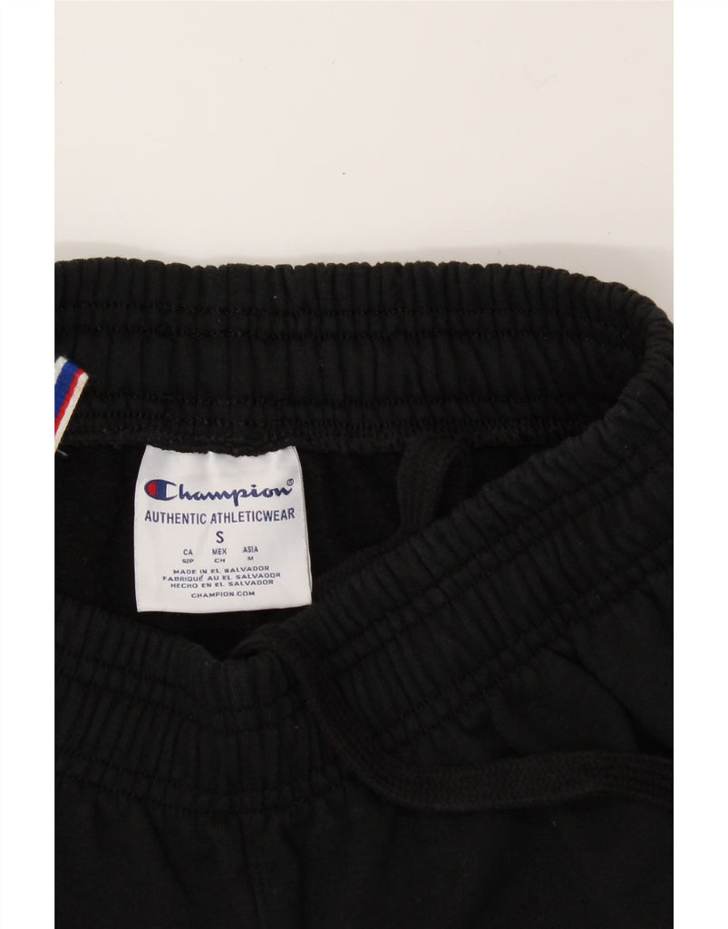 CHAMPION Mens Graphic Tracksuit Trousers Joggers Small  Black Cotton Vintage Champion and Second-Hand Champion from Messina Hembry 