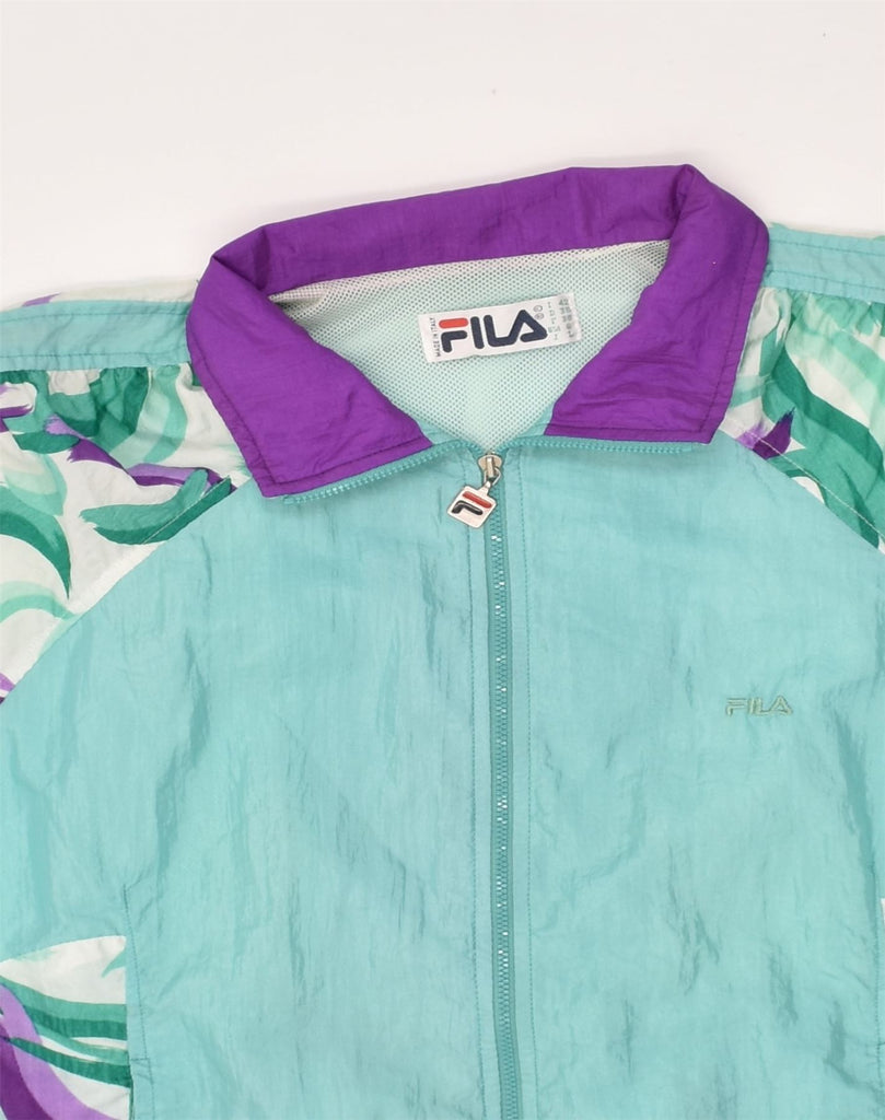 FILA Womens Tracksuit Top Jacket US 6 Medium  Blue Colourblock | Vintage Fila | Thrift | Second-Hand Fila | Used Clothing | Messina Hembry 