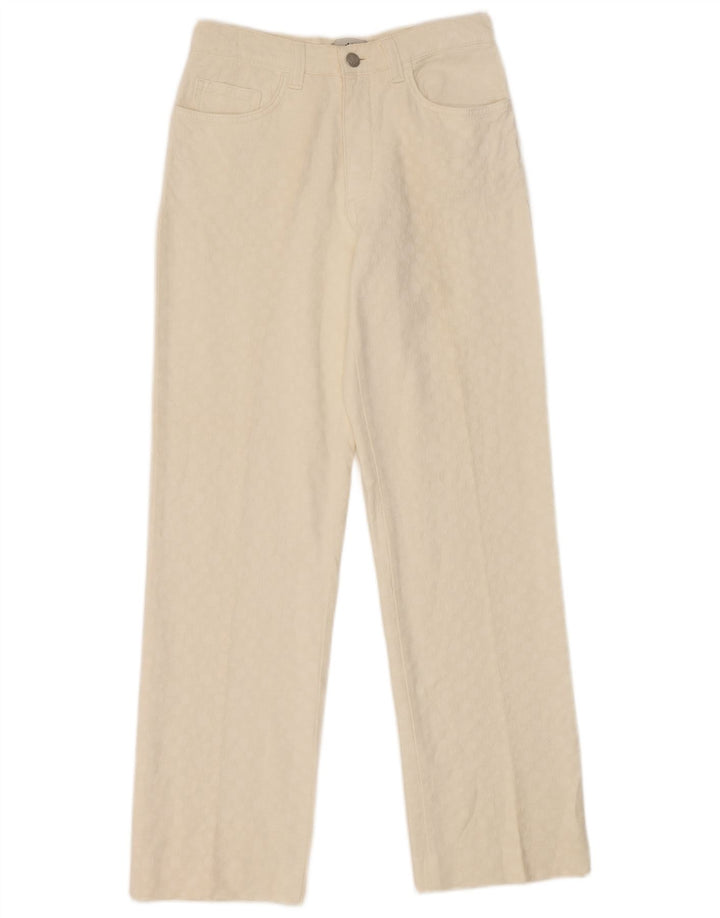 Vintage Womens Casual Trousers IT 42 Medium W26 L28 White Geometric