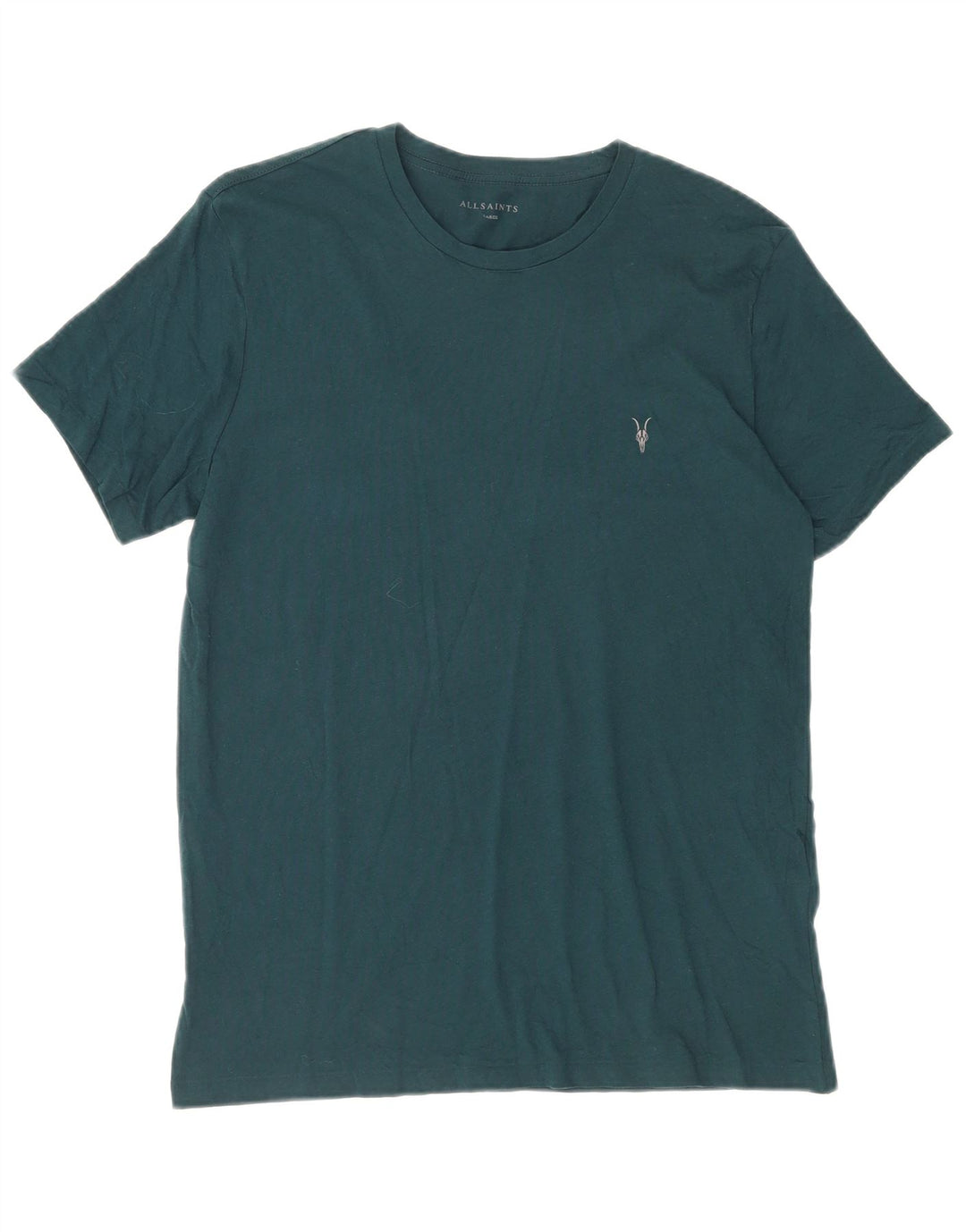 ALL SAINTS Mens T-Shirt Top Large Green Cotton