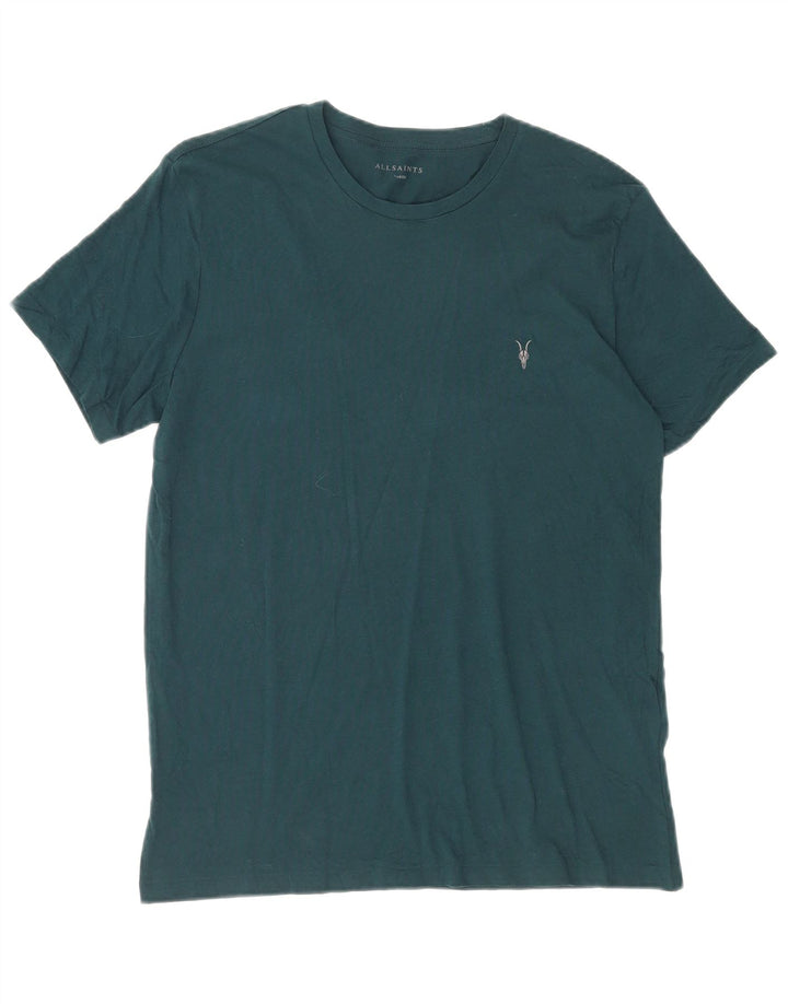 ALL SAINTS Mens T-Shirt Top Large Green Cotton