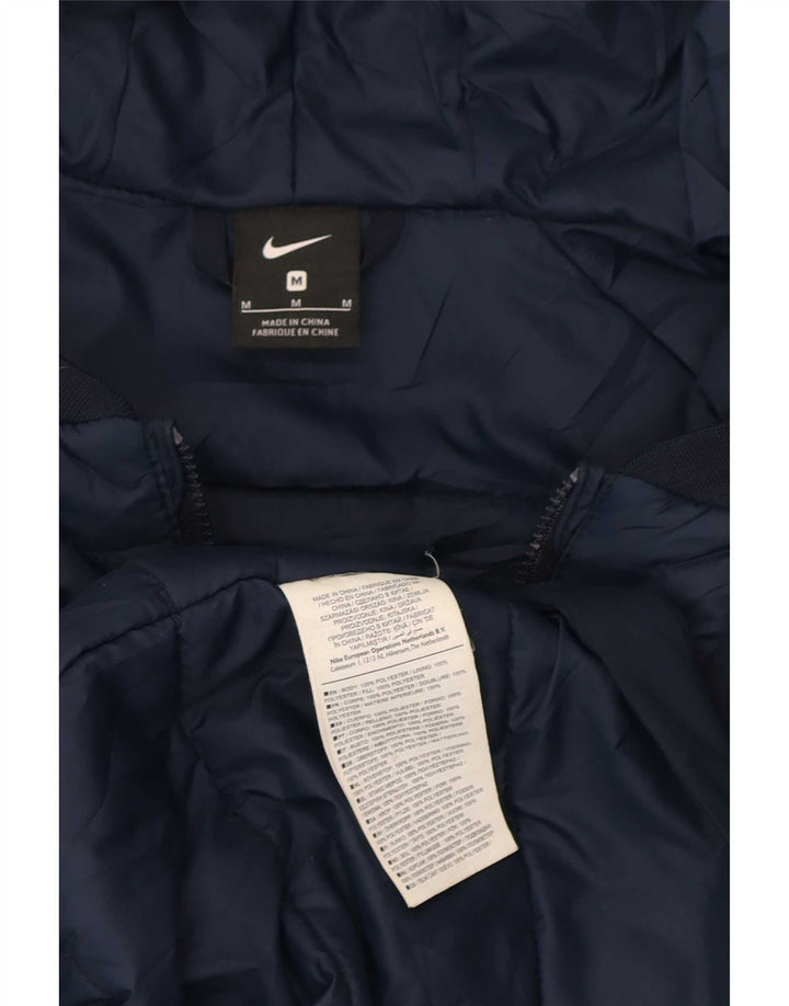 Nike Mens Hooded Windbreaker Coat UK 38 Medium Navy Blue Polyester