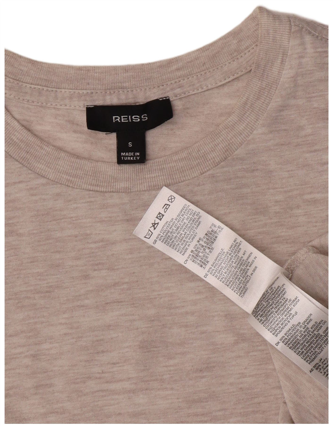 Reiss Mens T-Shirt Top Small Grey Cotton