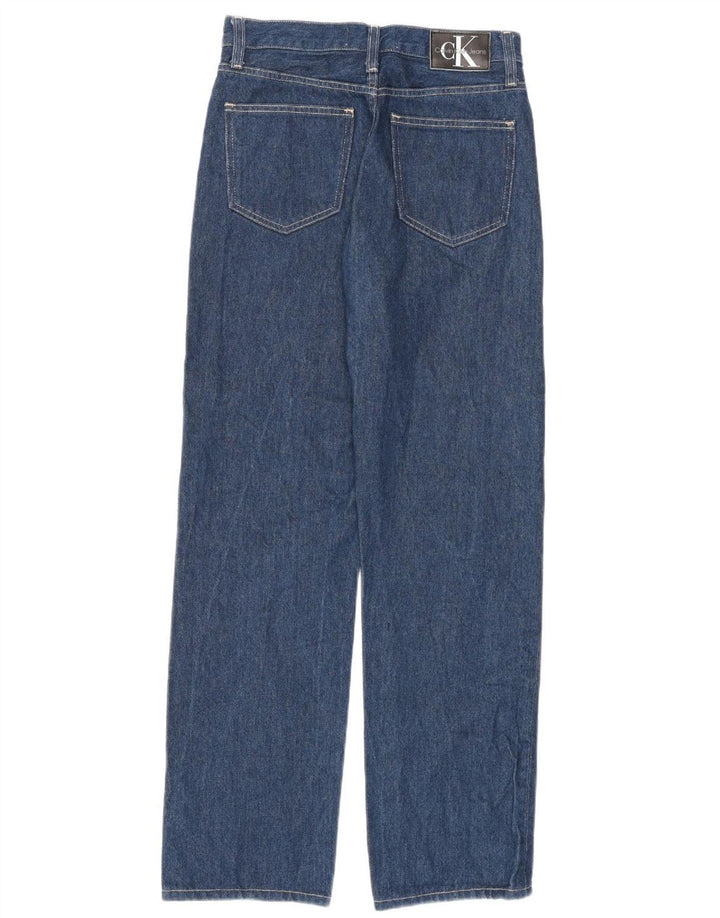 Calvin Klein Womens Straight Jeans W28 L30 Blue Cotton