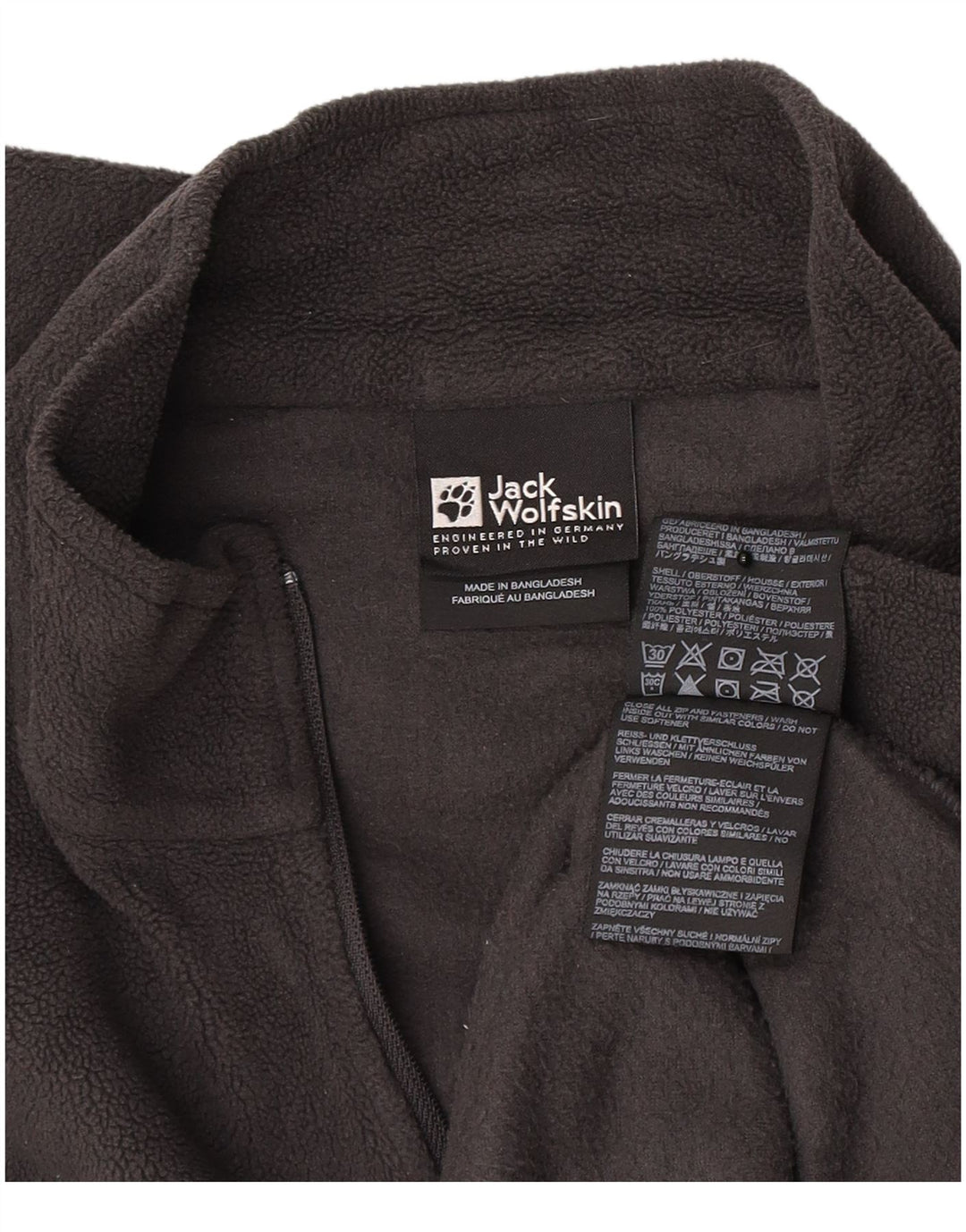 Jack Wolfskin Mens Zip Neck Fleece Jumper UK 42 Large Grey Polyester