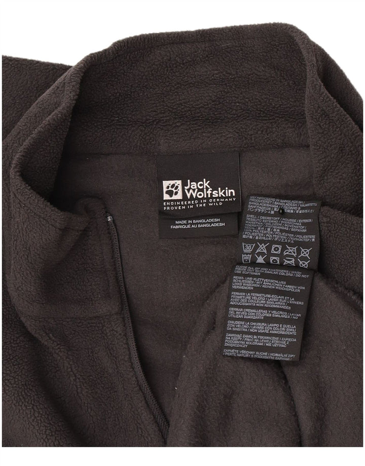 Jack Wolfskin Mens Zip Neck Fleece Jumper UK 42 Large Grey Polyester