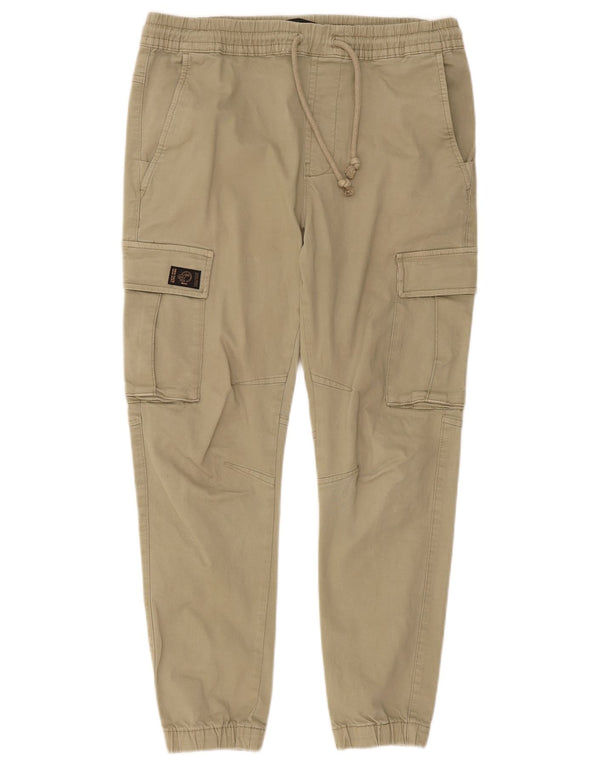 Zara Mens Joggers Cargo Trousers Medium W31 L27 Khaki Cotton