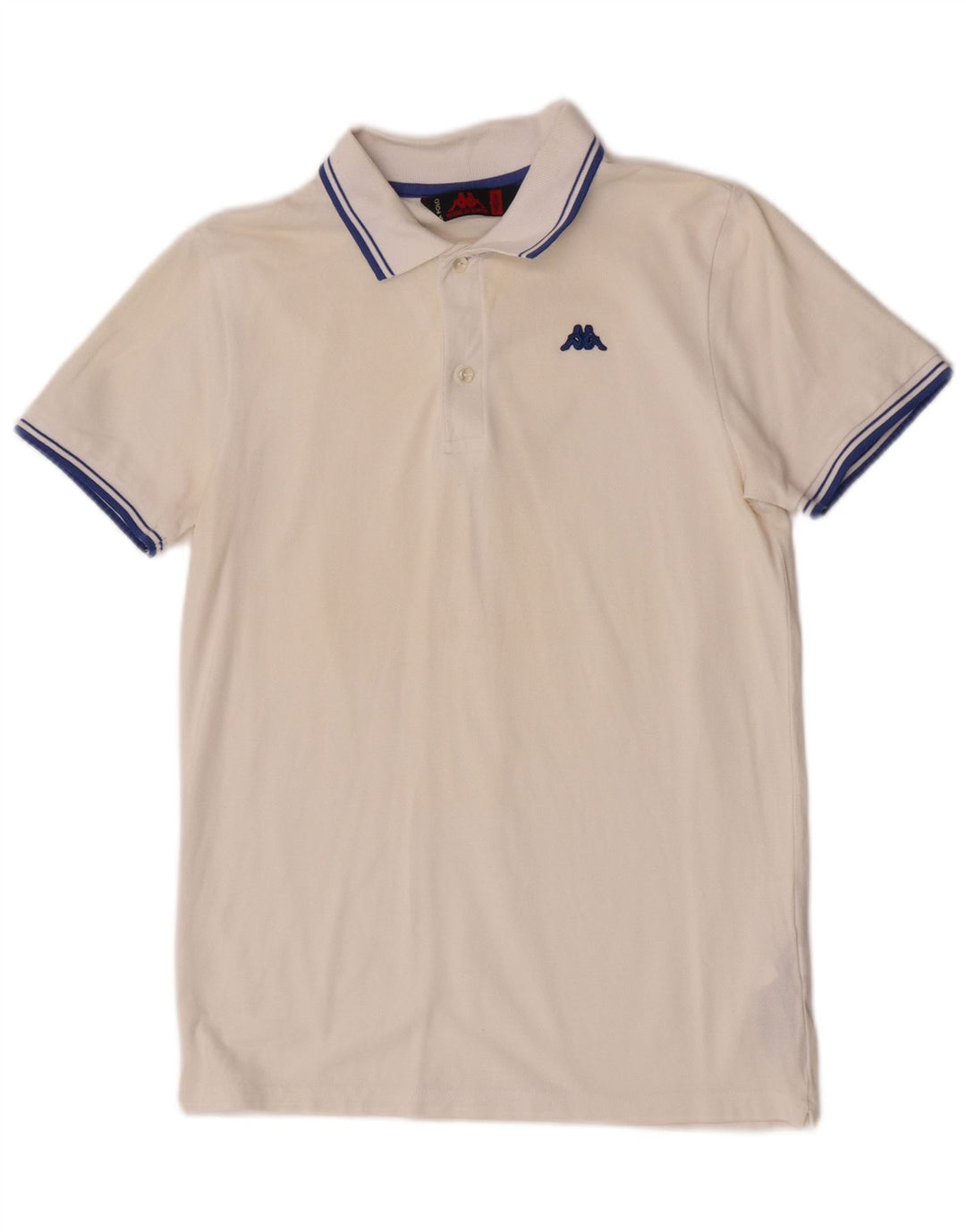 Kappa Mens Polo Shirt Medium White Cotton