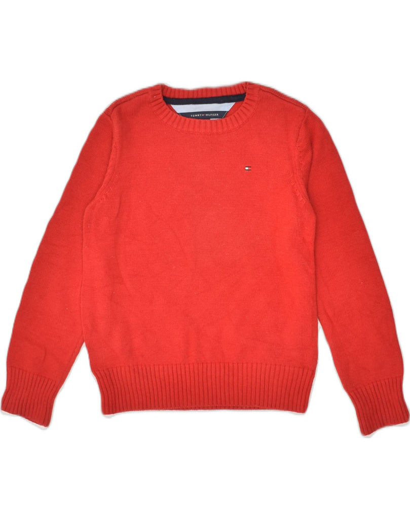 TOMMY HILFIGER Boys Crew Neck Jumper Sweater 5-6 Years Red Cotton | Vintage Tommy Hilfiger | Thrift | Second-Hand Tommy Hilfiger | Used Clothing | Messina Hembry 