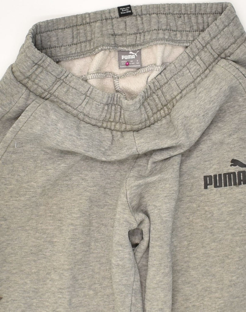 PUMA Boys Tracksuit Trousers Joggers 13-14 Years Grey Cotton | Vintage Puma | Thrift | Second-Hand Puma | Used Clothing | Messina Hembry 