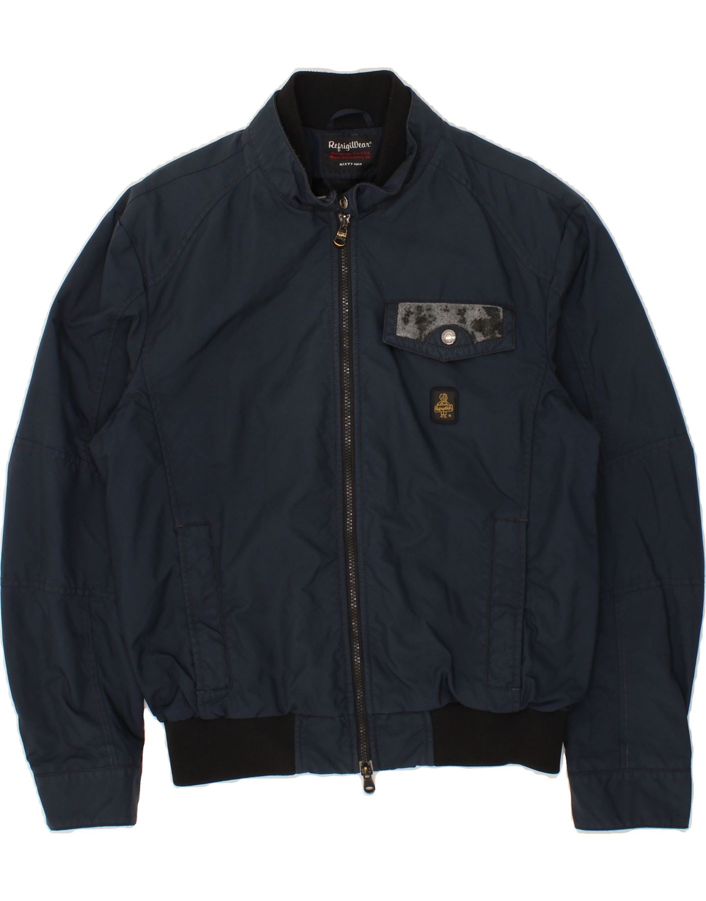 REFRIGIWEAR Giubbotto Bomber Uomo IT 52 XL Blu Navy Poliammide