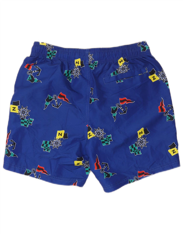 Nautica Mens Graphic Swimming Shorts Small Blue Polyester