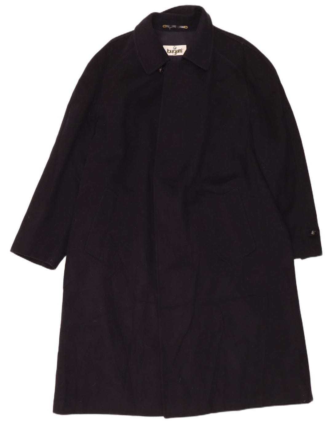 Bugatti Mens Overcoat UK 44 2XL Navy Blue Wool