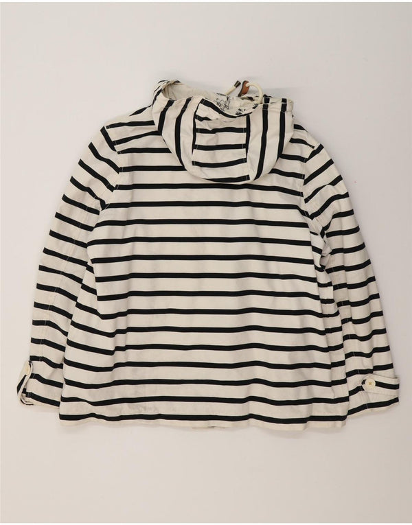 Joules Womens Hooded Oversized Waterproof Jacket UK 18 XL White Striped