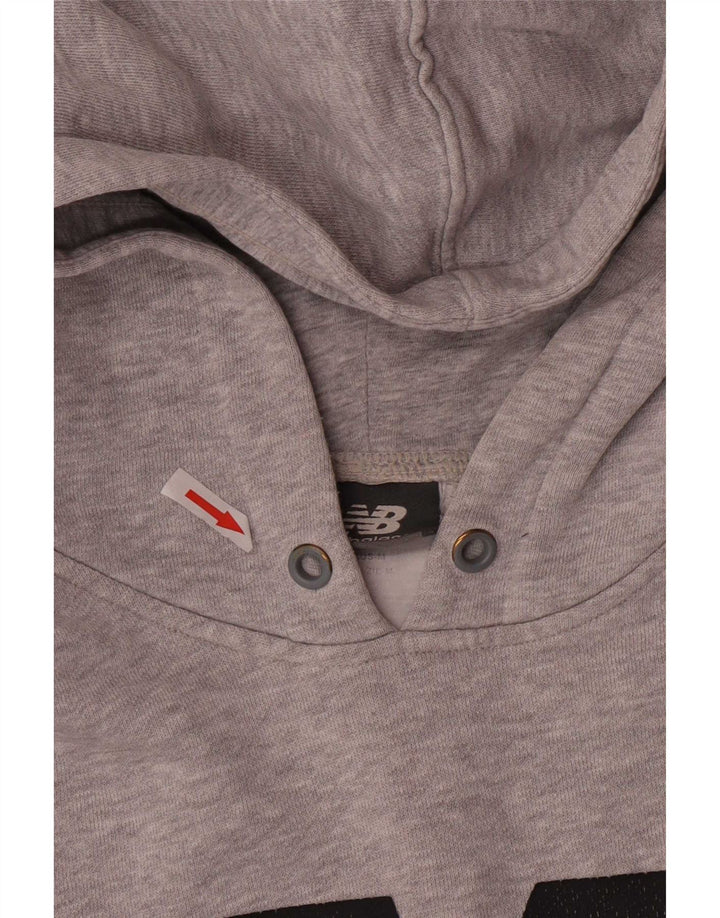 New Balance Mens Graphic Hoodie Jumper Medium Grey Cotton