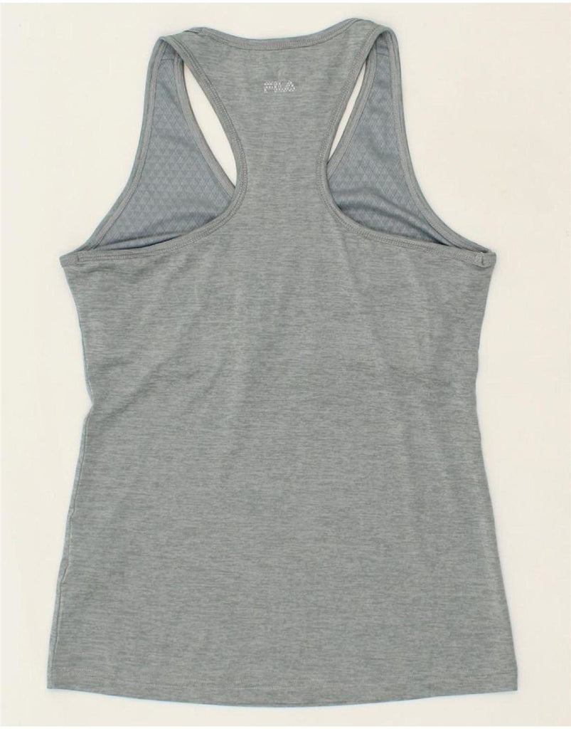 FILA Womens Vest Top UK 10 Small Grey Polyester Vintage Fila and Second-Hand Fila from Messina Hembry 