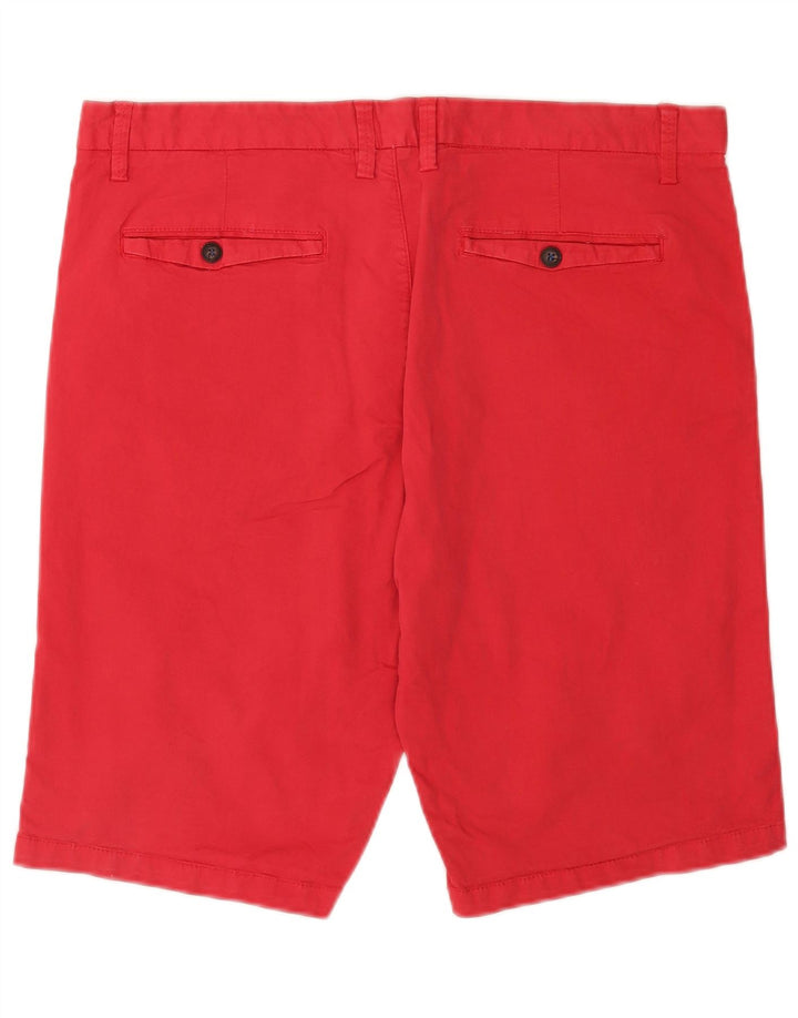 Brugi Mens Regular Fit Chino Shorts W38 XL Red Cotton