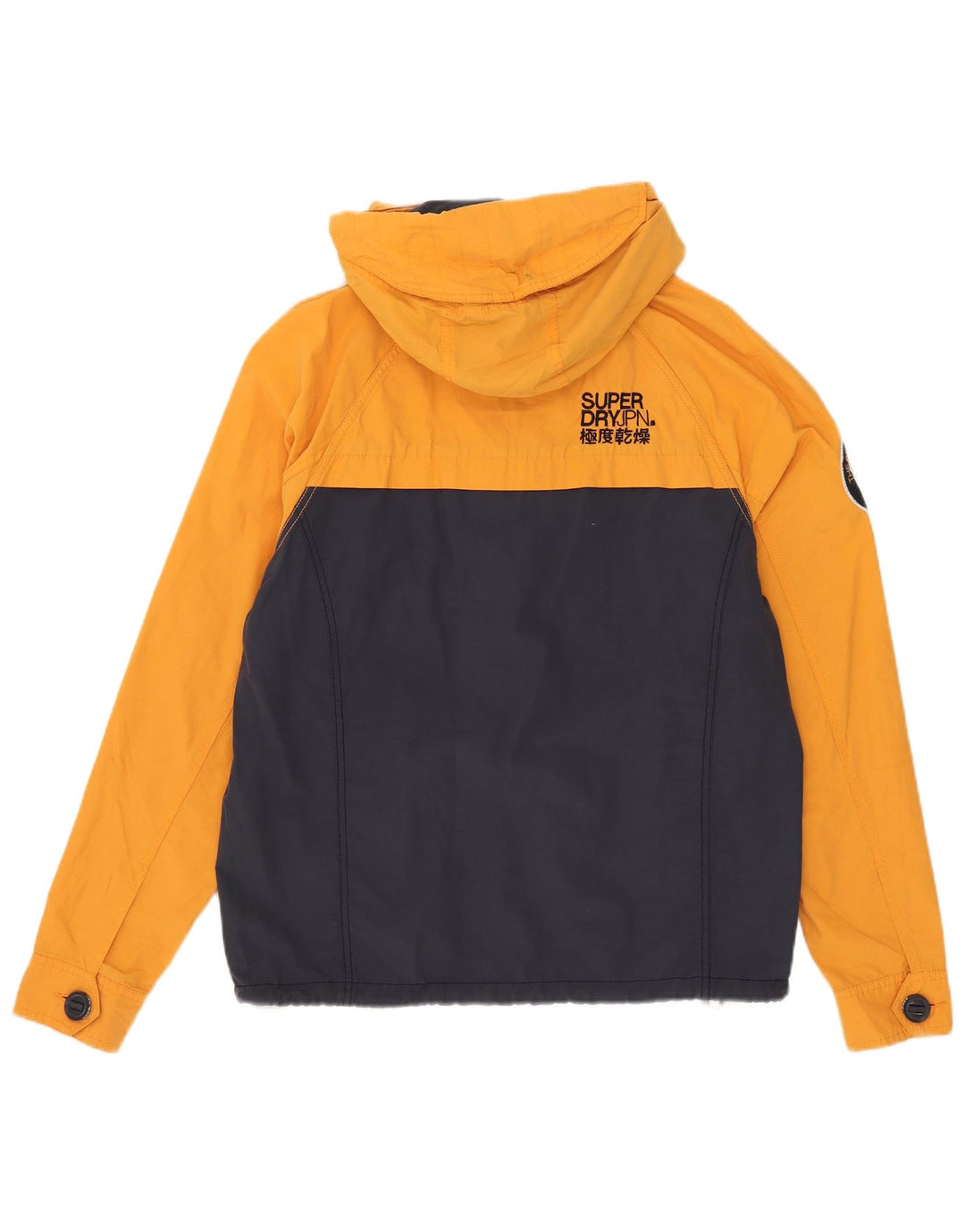 Superdry Mens Hooded Windbreaker Jacket UK 38 Medium Navy Blue Colourblock
