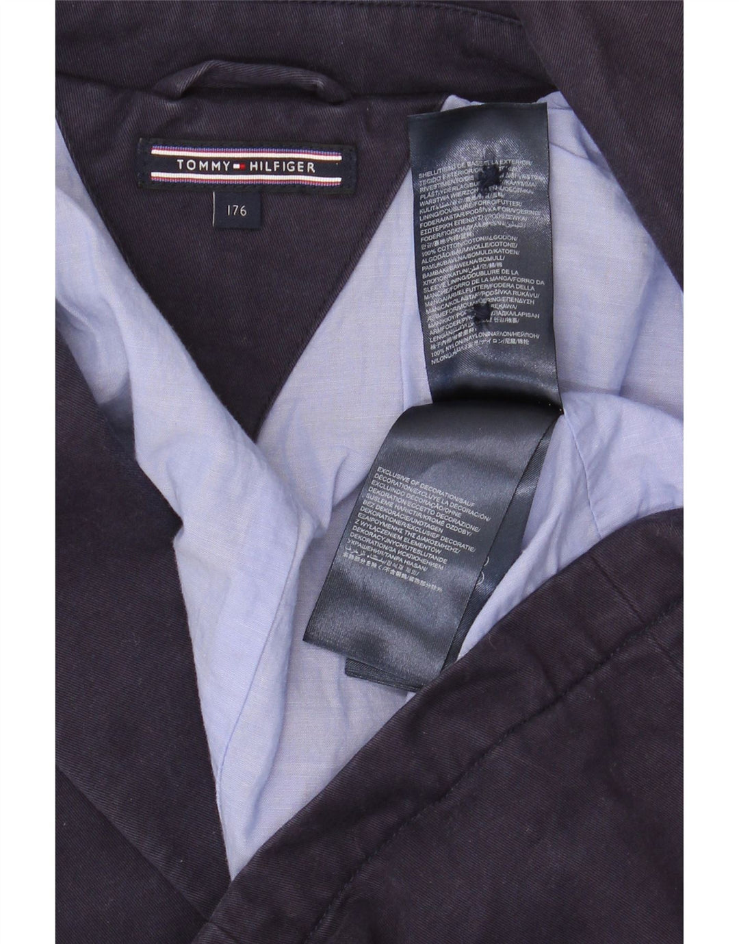 Tommy Hilfiger Boys 2 Button Blazer Jacket 15-16 Years Navy Blue Cotton