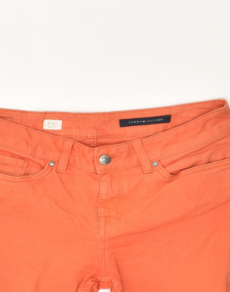 TOMMY HILFIGER Womens Rome Skinny Jeans W28 L34 Orange Cotton | Vintage Tommy Hilfiger | Thrift | Second-Hand Tommy Hilfiger | Used Clothing | Messina Hembry 