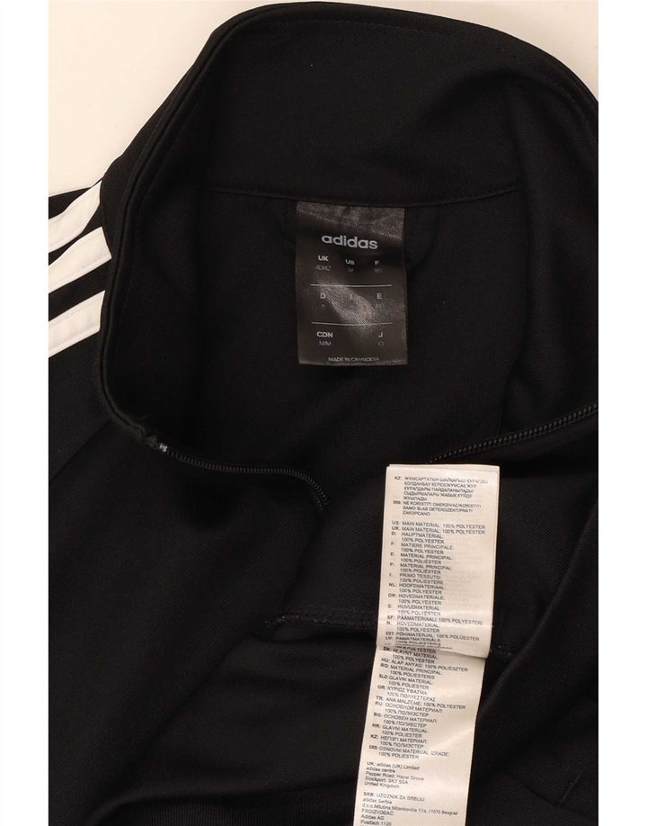 Adidas Mens Tracksuit Top Jacket UK 40/42 Medium Black Polyester