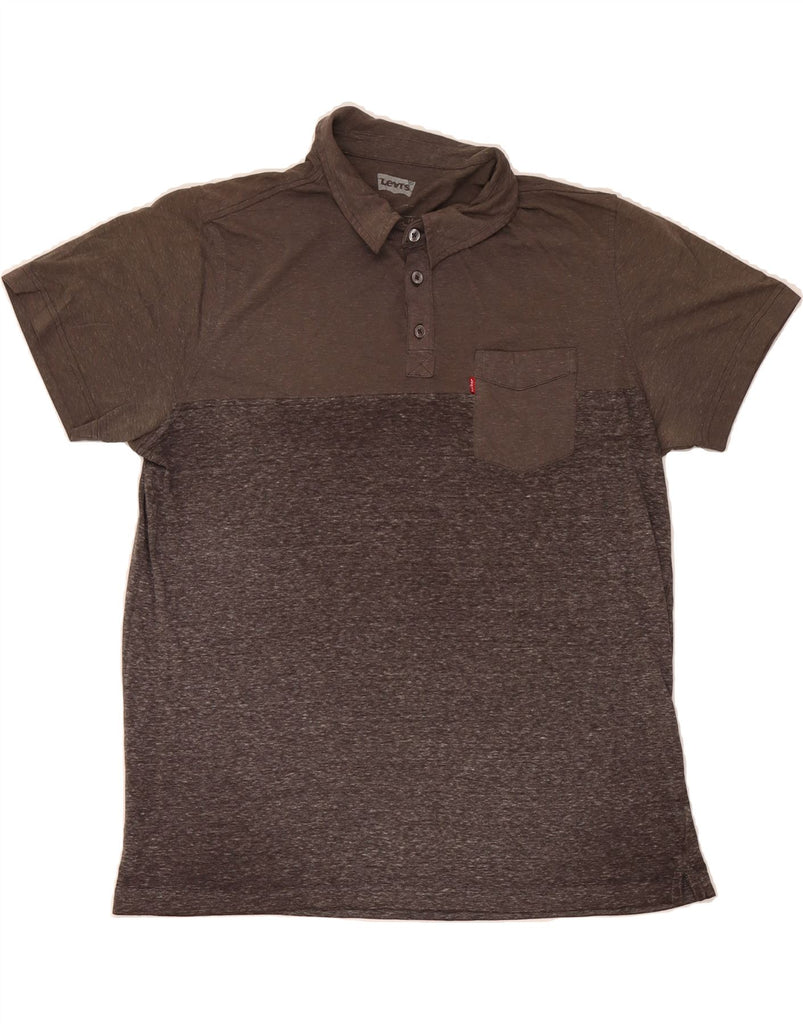 LEVI'S Mens Polo Shirt XL Grey Colourblock Vintage Levi's and Second-Hand Levi's from Messina Hembry 