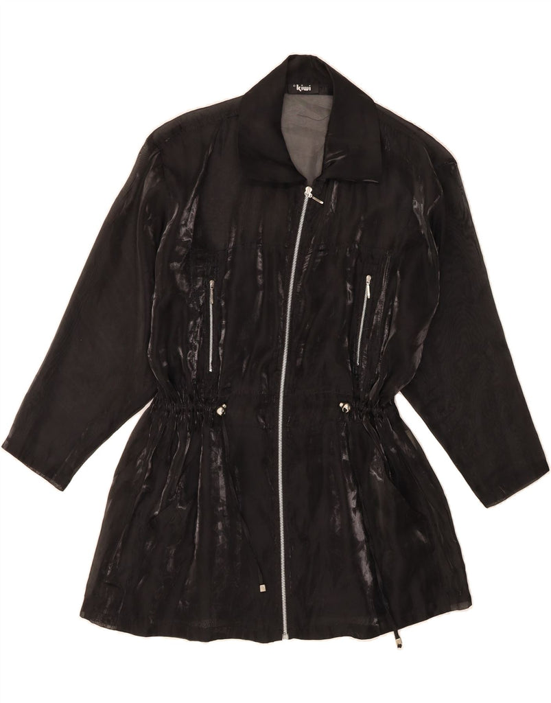 KIWI Womens See throught Overcoat UK 18 XL Black Polyester Vintage Kiwi and Second-Hand Kiwi from Messina Hembry 