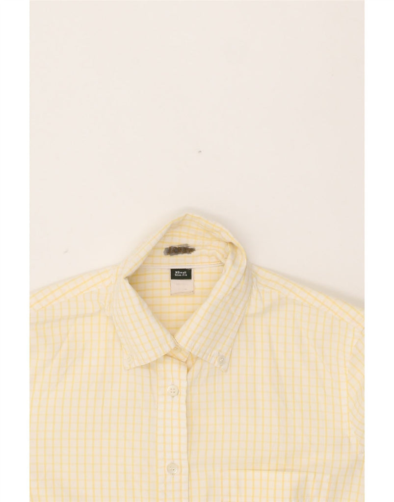 J. CREW Womens Loose Fit Shirt UK 6 XS Yellow Check Cotton Vintage J. Crew and Second-Hand J. Crew from Messina Hembry 