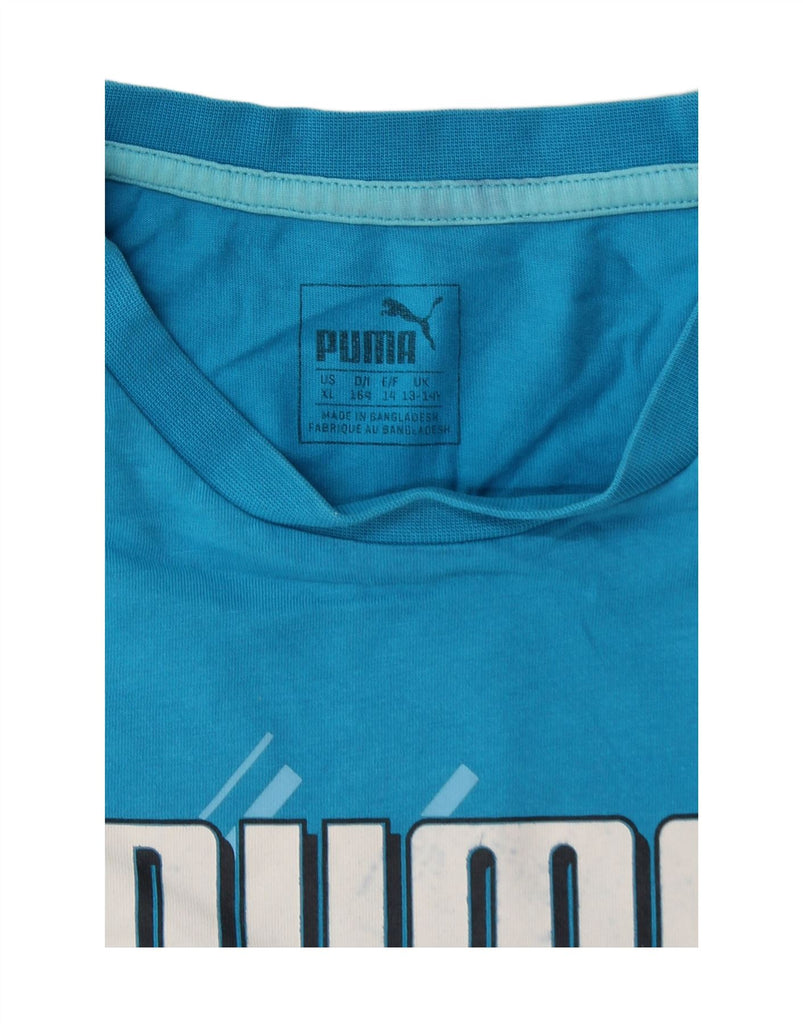 PUMA Boys Graphic T-Shirt Top 13-14 Years  Blue Cotton Vintage Puma and Second-Hand Puma from Messina Hembry 
