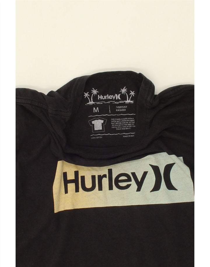 HURLEY Mens Graphic T-Shirt Top Medium Black Vintage Hurley and Second-Hand Hurley from Messina Hembry 