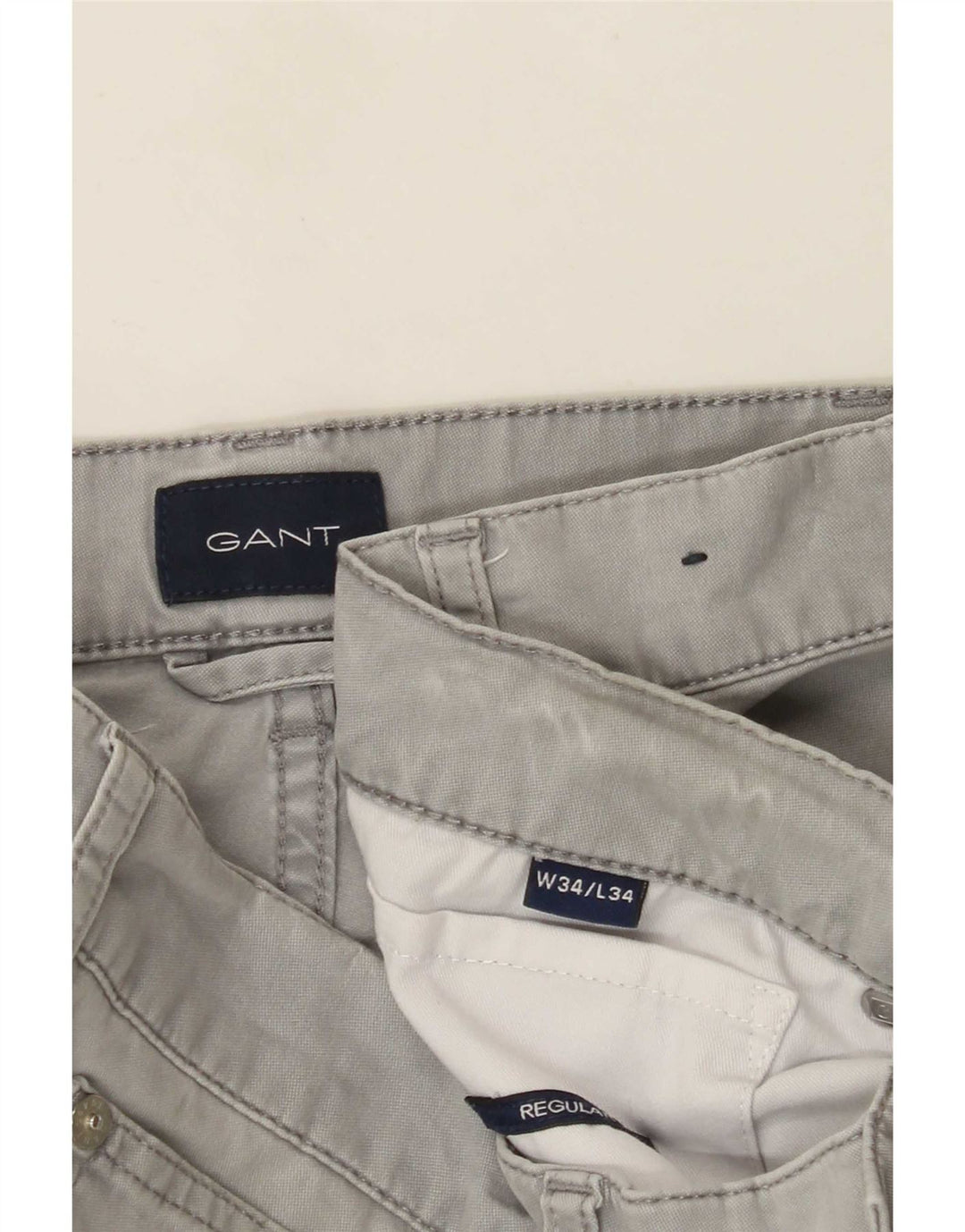 Gant Mens Regular Casual Trousers W34 L34 Grey
