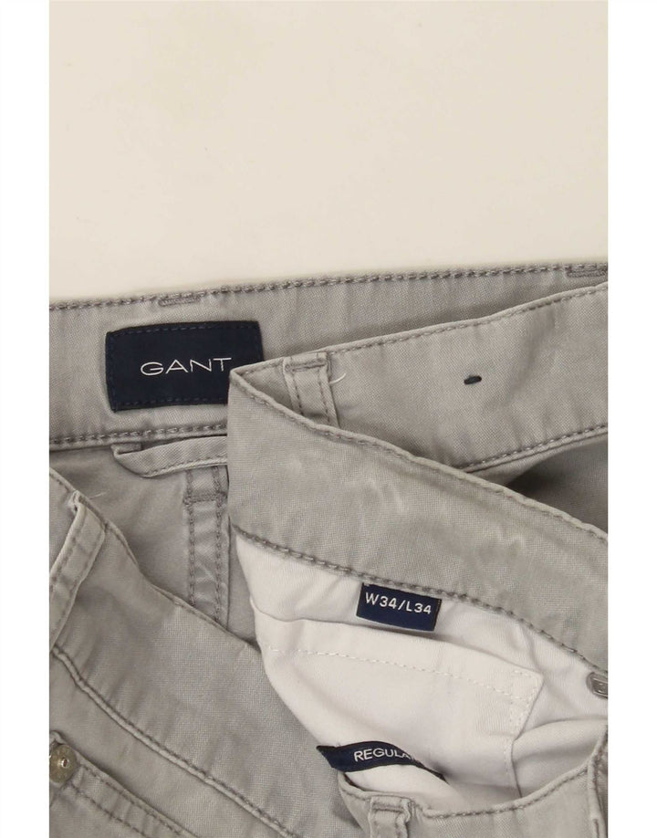 Gant Mens Regular Casual Trousers W34 L34 Grey