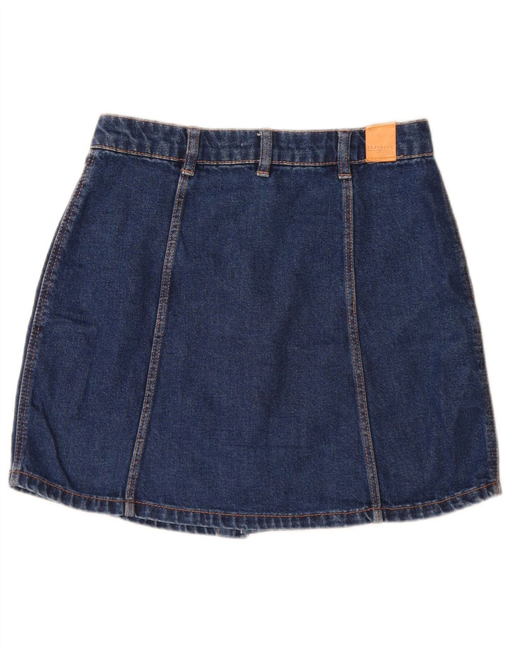 Zara Womens Mini Denim Skirt Small W26  Blue Cotton