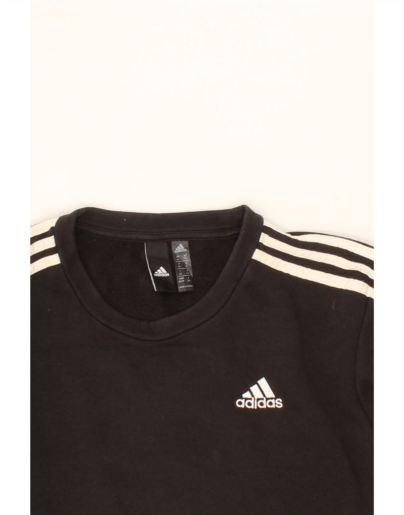 ADIDAS Mens Loose Fit Sweatshirt Jumper XS Black Cotton Vintage Adidas and Second-Hand Adidas from Messina Hembry 