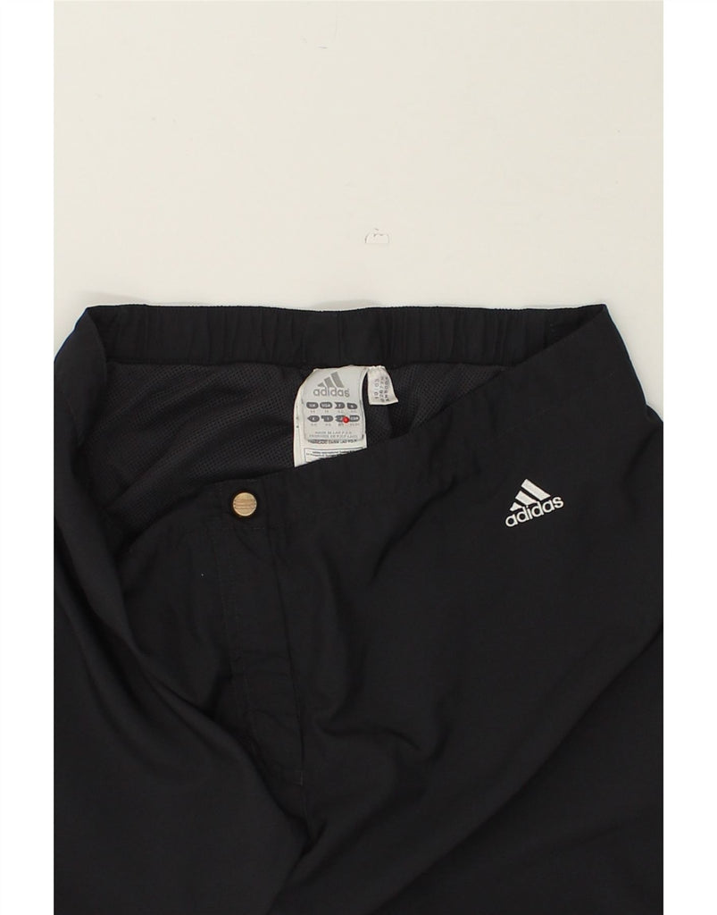 ADIDAS Womens Capri Trousers UK 14 Medium W30 L20 Black Polyester | Vintage Adidas | Thrift | Second-Hand Adidas | Used Clothing | Messina Hembry 