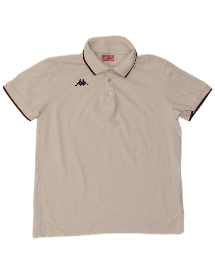 Kappa Mens Polo Shirt Large White