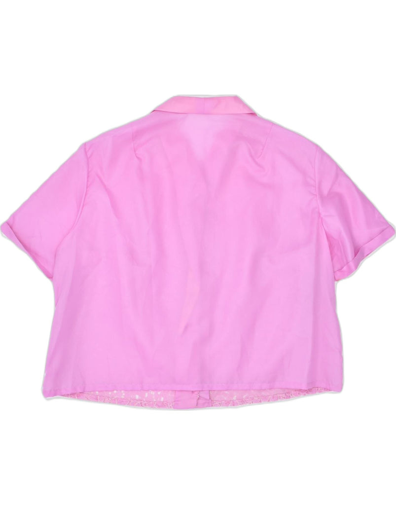 VINTAGE Womens Short Sleeve Shirt Blouse IT 48 XL Pink Viscose Classic | Vintage | Thrift | Second-Hand | Used Clothing | Messina Hembry 