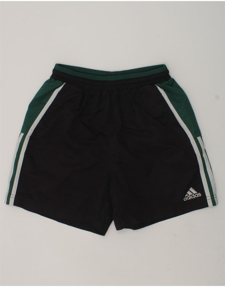 ADIDAS Boys Climalite Sport Shorts 11-12 Years Black Colourblock Polyester | Vintage Adidas | Thrift | Second-Hand Adidas | Used Clothing | Messina Hembry 