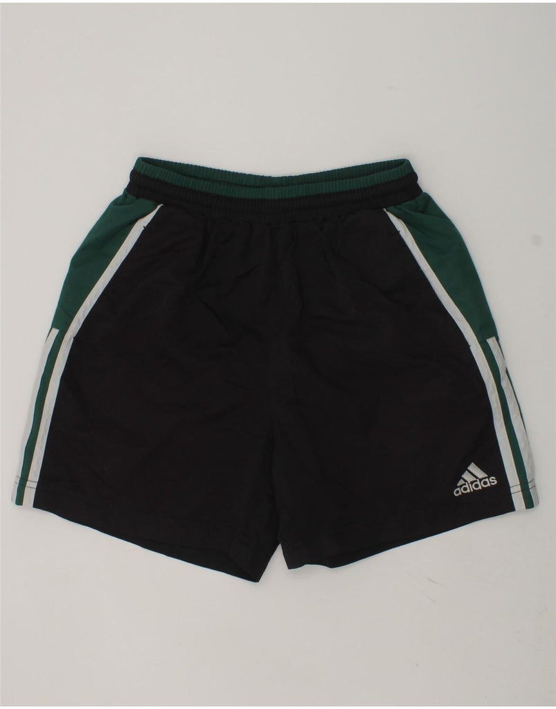 ADIDAS Boys Climalite Sport Shorts 11-12 Years Black Colourblock Polyester | Vintage Adidas | Thrift | Second-Hand Adidas | Used Clothing | Messina Hembry 