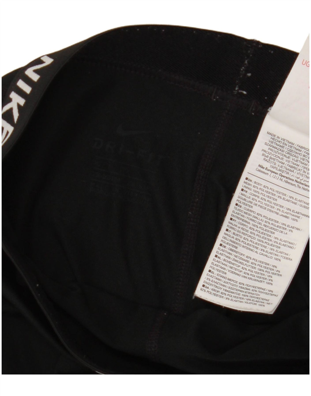 NIKE Girls Dri Fit Graphic Leggings 13-14 Years XL Black Polyester