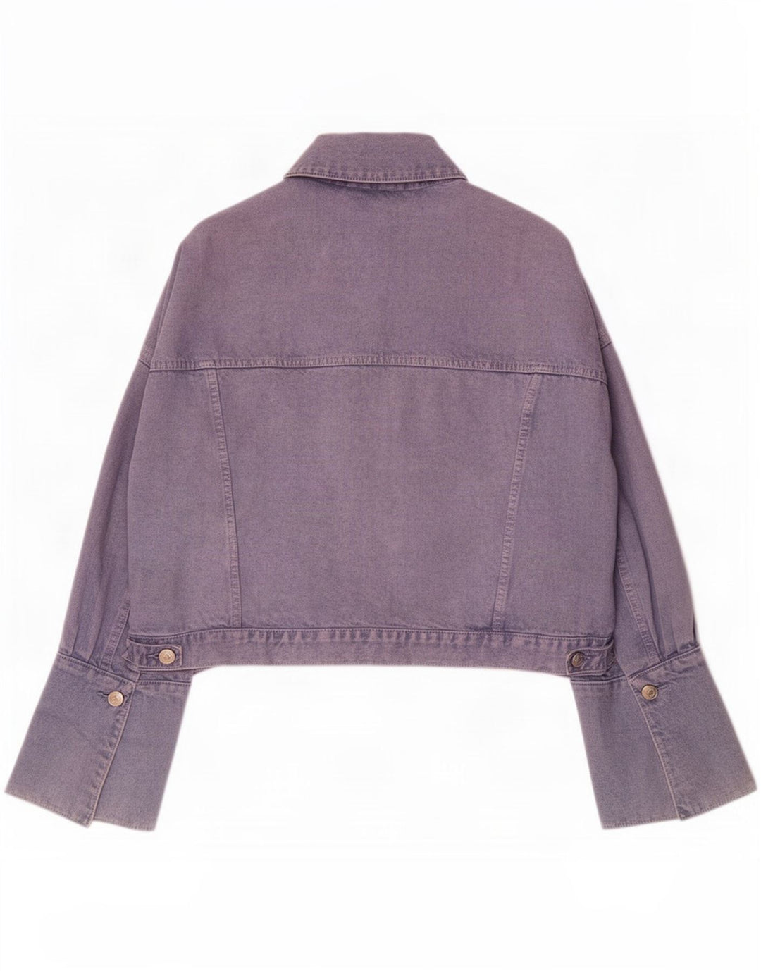 Zara Womens Oversized Denim Jacket UK 14 Medium Purple Cotton
