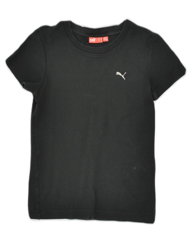 PUMA Womens T-Shirt Top UK 8 Small Black Cotton | Vintage Puma | Thrift | Second-Hand Puma | Used Clothing | Messina Hembry 