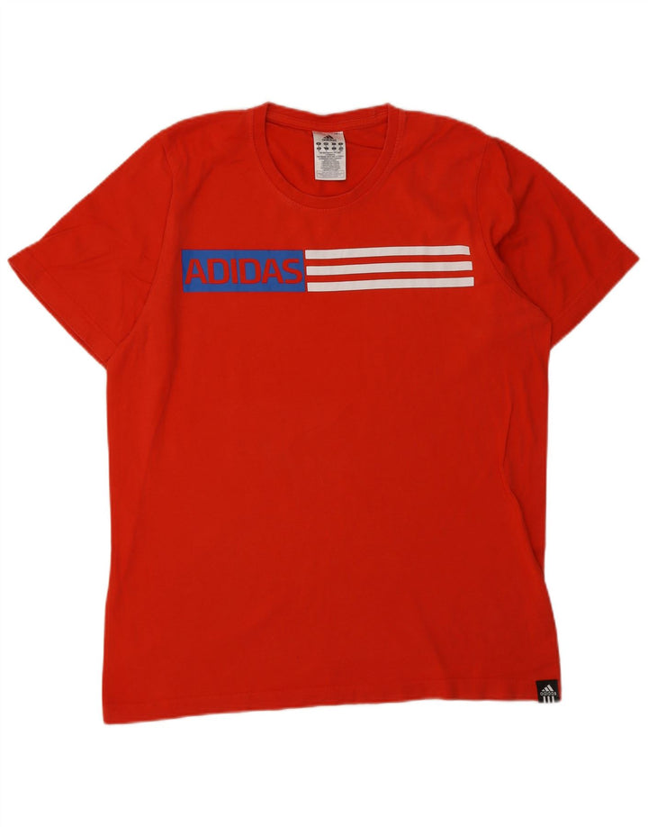 Adidas Mens Graphic T-Shirt Top Medium Red Cotton