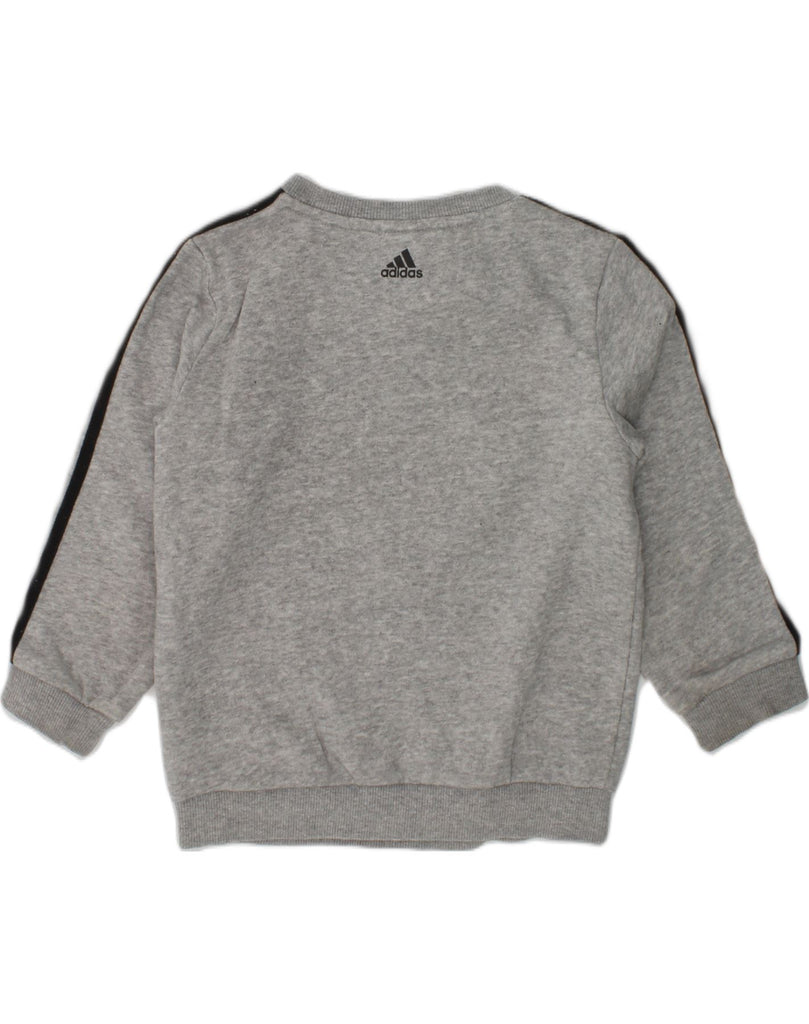 ADIDAS Boys Graphic Sweatshirt Jumper 2-3 Years Grey Cotton | Vintage Adidas | Thrift | Second-Hand Adidas | Used Clothing | Messina Hembry 